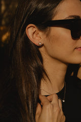 Button pearl earrings