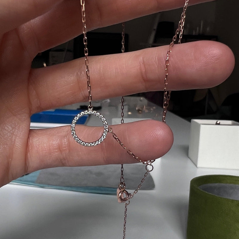 Diamond circle necklace