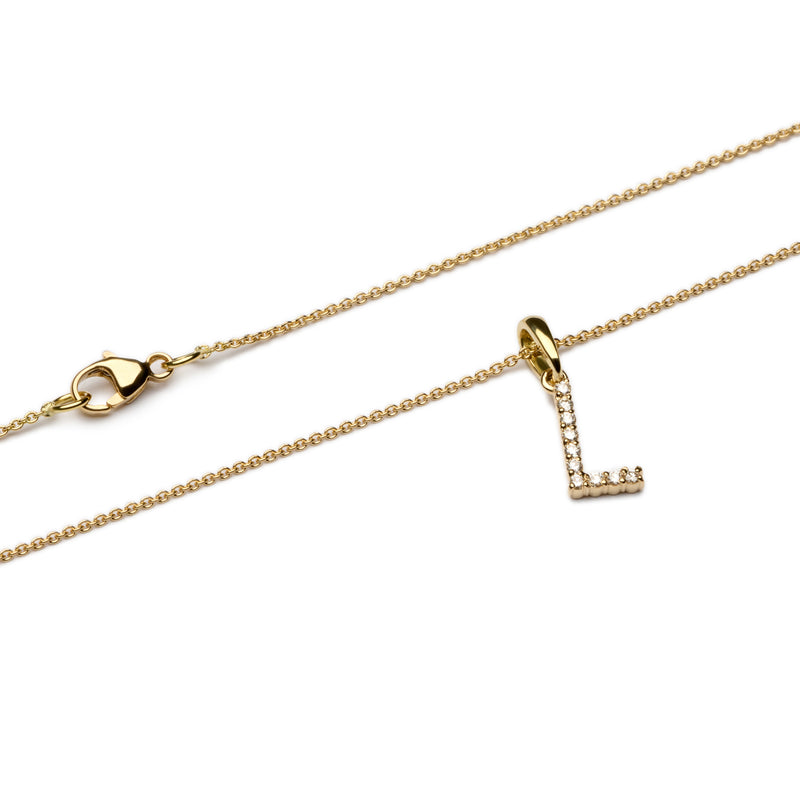Diamond letter necklace