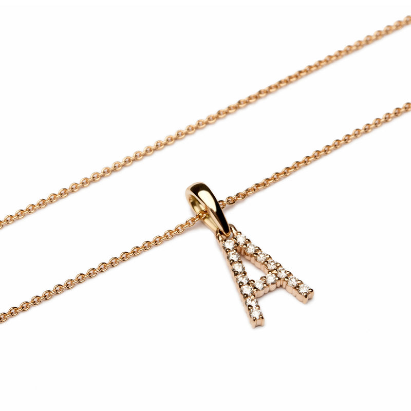 Diamond letter necklace