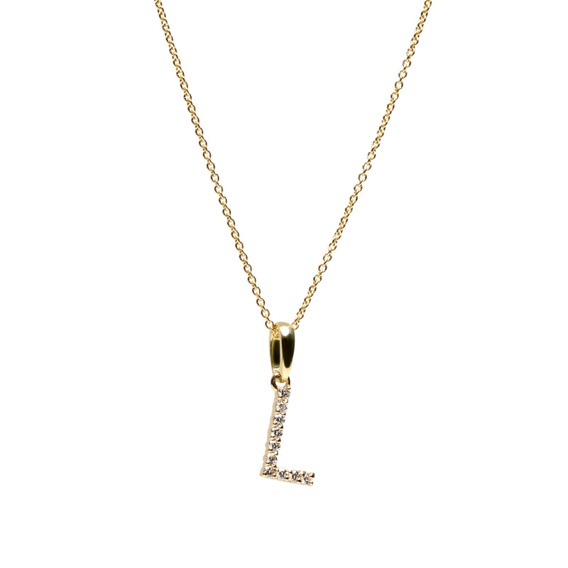 Diamond letter necklace