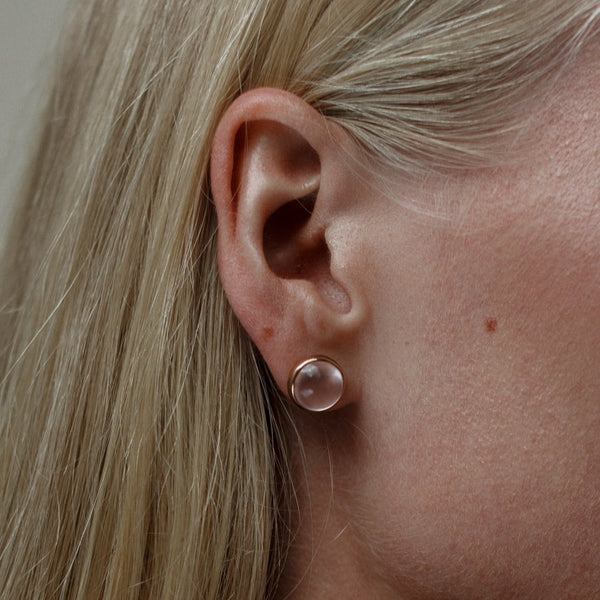 Monocle 10 earrings rose quartz