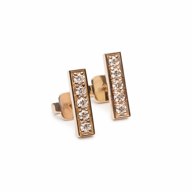 Diamond bar earrings