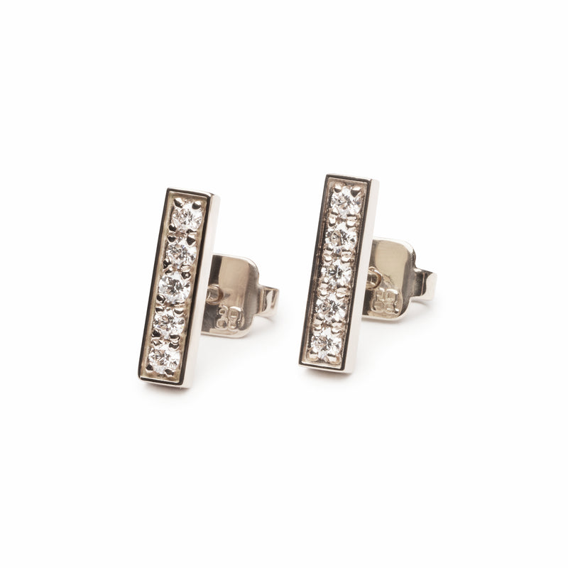 Diamond bar earrings