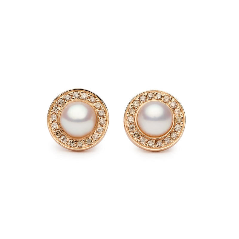 Button pearl earrings